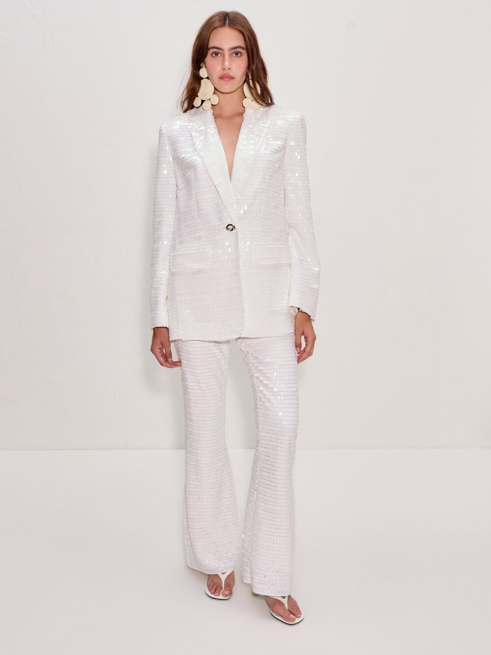 Robo Sequin Pant In Macadamia